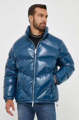 Armani Exchange kurtka puchowa męska kolor niebieski zimowa