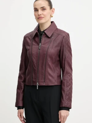 Armani Exchange kurtka skórzana kolor bordowy przejściowa XW000654 AF16212