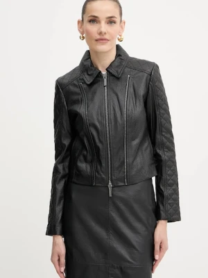 Armani Exchange kurtka skórzana kolor czarny przejściowa XW000654 AF16212