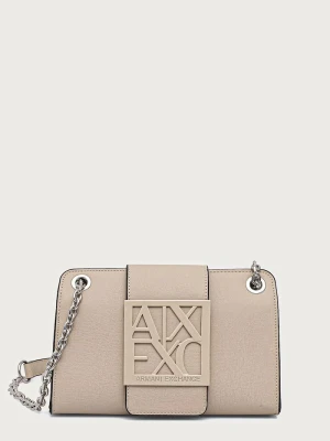 Armani Exchange listonoszka damska z imitacji skóry beżowy