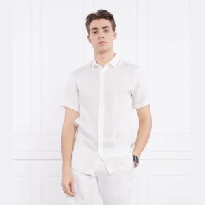 Armani Exchange Lniana koszula Regular Fit