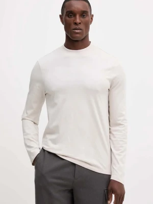 Armani Exchange longsleeve bawełniany kolor beżowy gładki XM001427 AF10362
