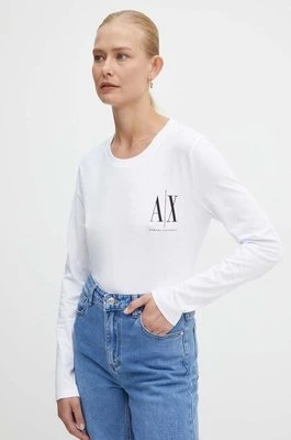 Armani Exchange longsleeve bawełniany kolor biały