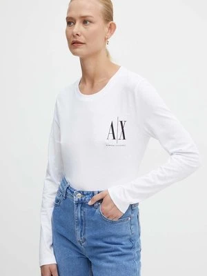 Armani Exchange longsleeve bawełniany kolor biały