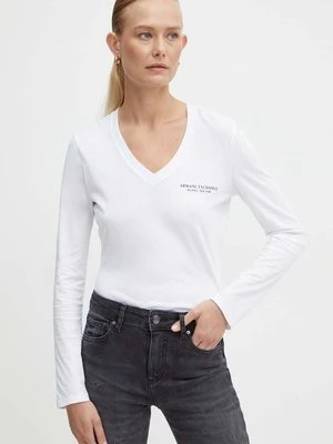 Armani Exchange longsleeve bawełniany kolor biały 8NYT89 YJG3Z