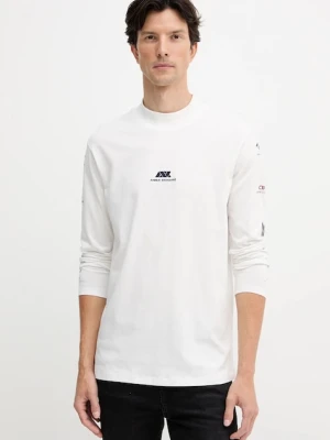 Armani Exchange longsleeve bawełniany kolor biały z nadrukiem XM001434 AF10362