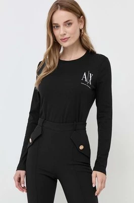 Armani Exchange longsleeve bawełniany kolor czarny