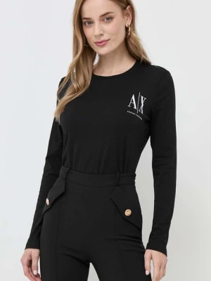 Armani Exchange longsleeve bawełniany kolor czarny