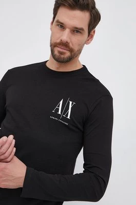 Armani Exchange longsleeve bawełniany kolor czarny z nadrukiem 8NZTPL ZJH4Z NOS