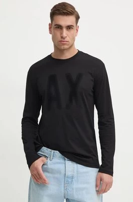 Armani Exchange longsleeve bawełniany kolor czarny z nadrukiem XM000126 AF10358