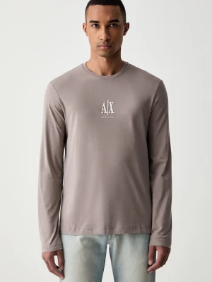 Armani Exchange longsleeve męski bawełniany beżowy