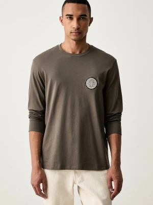 Armani Exchange longsleeve męski bawełniany beżowy