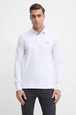 Armani Exchange longsleeve męski kolor biały gładki