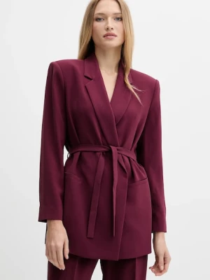 Armani Exchange marynarka kolor bordowy dwurzędowa gładka XW000663 AF10872
