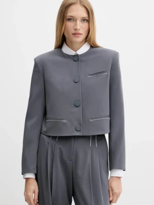 Armani Exchange marynarka kolor szary jednorzędowa gładka XW000656 AF16145