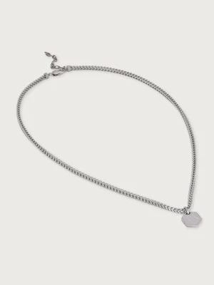 Armani Exchange naszyjnik z zawieszką męski ze stali nierdzewnej Classic srebrny