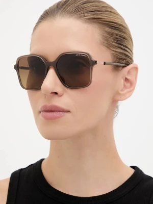 Armani Exchange okulary przeciwsłoneczne damskie kolor brązowy 0AX4163S