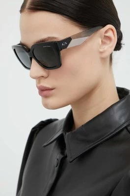 Armani Exchange okulary przeciwsłoneczne damskie kolor czarny 0AX4125SU