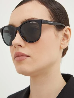 Armani Exchange okulary przeciwsłoneczne damskie kolor czarny 0AX4144SU