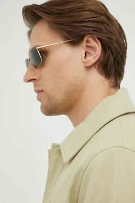 Armani Exchange okulary przeciwsłoneczne męskie kolor beżowy
