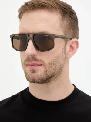 Armani Exchange okulary przeciwsłoneczne męskie kolor brązowy 0AX4161SU