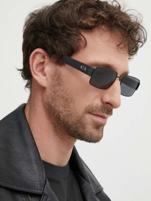 Armani Exchange okulary przeciwsłoneczne męskie kolor czarny 0AX2052S