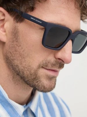 Armani Exchange okulary przeciwsłoneczne męskie kolor czarny 0AX4147S