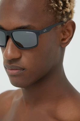 Armani Exchange okulary przeciwsłoneczne męskie kolor czarny 0AX4122S