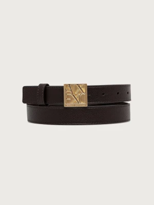 Armani Exchange pasek damski z imitacji skóry brązowy