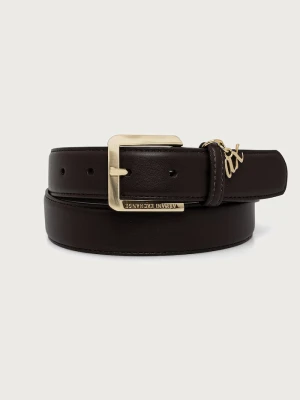 Armani Exchange pasek damski z imitacji skóry brązowy