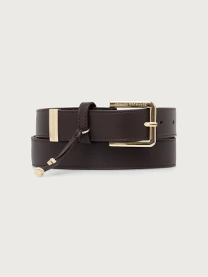 Armani Exchange pasek damski z imitacji skóry brązowy