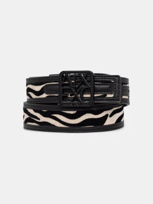 Armani Exchange pasek dwustronny damski czarny