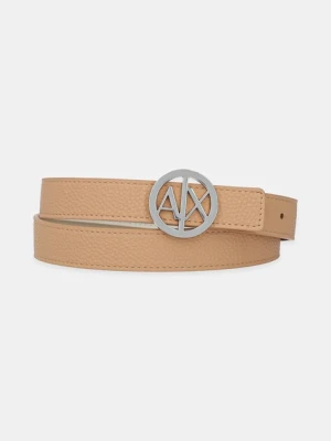 Armani Exchange pasek dwustronny damski kolor brązowy 941118 0A877