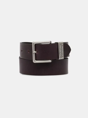 Armani Exchange pasek męski skórzany brązowy