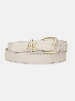 Armani Exchange pasek skórzany damski kolor beżowy 941182 4R759