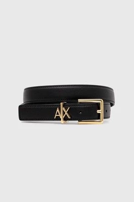 Armani Exchange pasek skórzany damski kolor czarny 941182 4R759