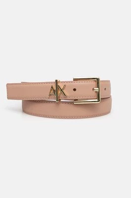 Armani Exchange pasek skórzany damski kolor różowy 941182 4R759