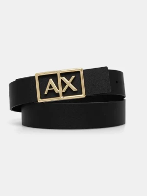 Armani Exchange pasek skórzany dwustronny damski kolor czarny XW000966 AF13953