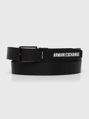 Armani Exchange pasek skórzany dwustronny męski kolor czarny 951394 4R850