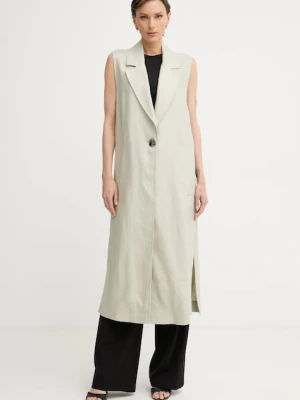 Armani Exchange płaszcz damski lniany