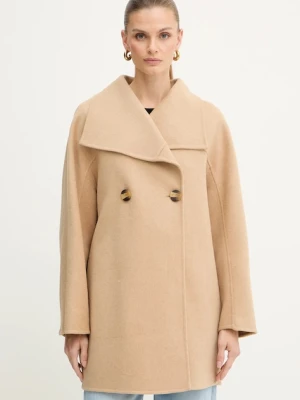 Armani Exchange płaszcz z dodatkiem wełny kolor beżowy XW000715 AF16216