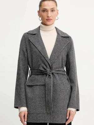 Armani Exchange płaszcz z dodatkiem wełny kolor szary XW000692 AF16201