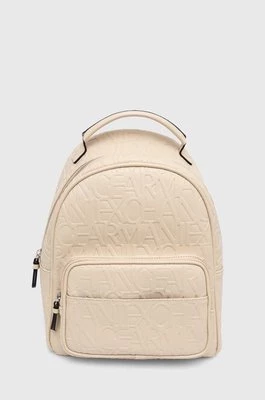 Armani Exchange plecak damski kolor beżowy mały gładki 942805 CC793