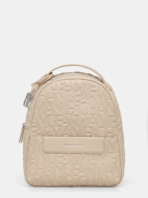 Armani Exchange plecak damski kolor beżowy mały gładki XW002234 AF15774