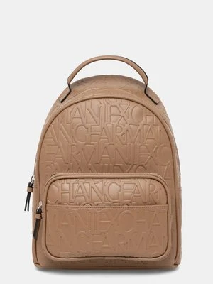 Armani Exchange plecak damski kolor brązowy mały gładki 942805 CC793