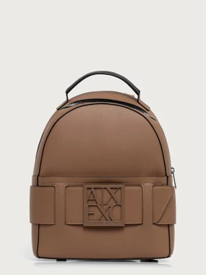 Armani Exchange plecak miejski damski z imitacji skóry beżowy