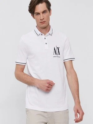 Armani Exchange Polo 8NZFPA.Z8M5Z.NOS męskie kolor biały z aplikacją