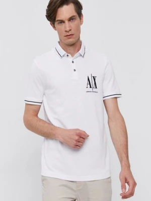 Armani Exchange Polo 8NZFPA.Z8M5Z.NOS męskie kolor biały z aplikacją
