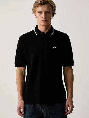Armani Exchange polo bawełniane czarny