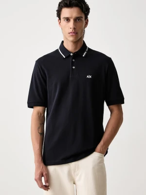 Armani Exchange polo bawełniane granatowy